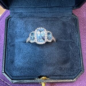 Tacori Silver and Blue Gemstone Ring